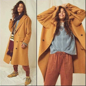 NWT Free People Adore You Wool Maxi Coat Camel XS $228